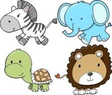 Baby Shower animal Print Boarder Shower Invitations All Colors W
