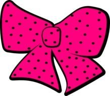 Pink Hair Bow With Black Dots At Clkercom Vector N2