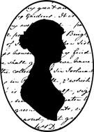 silhouette profile of a woman drawing