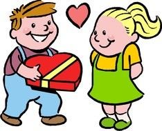 cartoon couple in love as picture for clipart