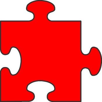 Red Border Puzzle Piece At Clkercom Vector Online