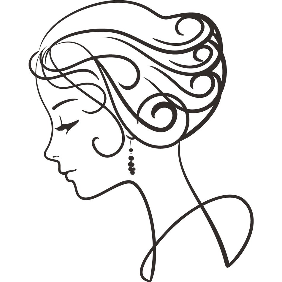 Clip art of the woman's head