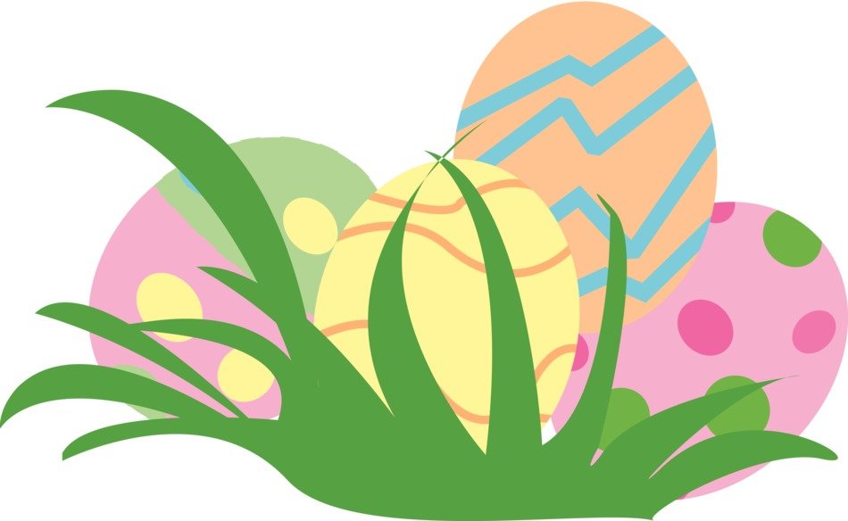 Easter eggs in the grass as a graphic image