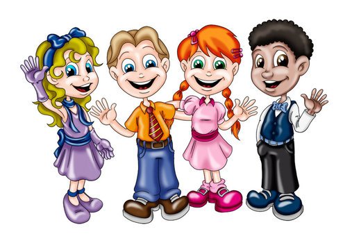 Clip art of group of children