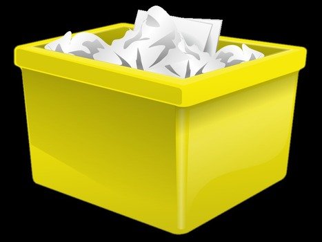 painted yellow container with paper