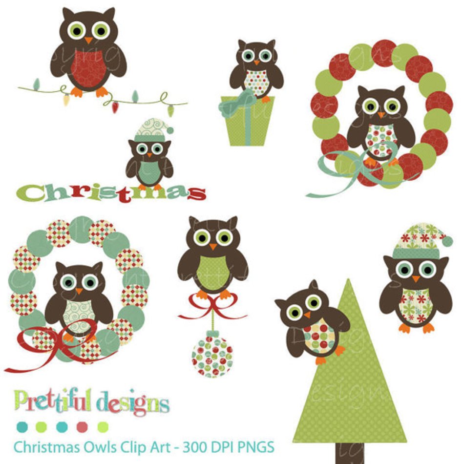 Vector Christmas Owl Pictures