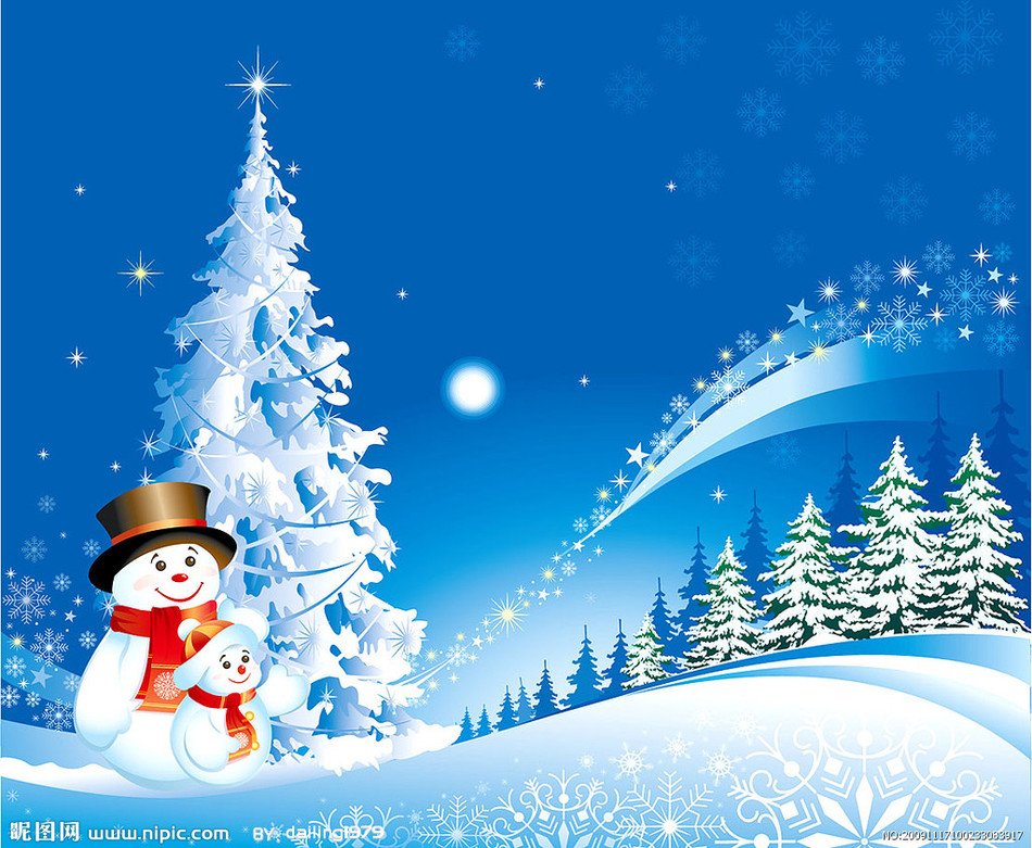 Snowman Scene drawing