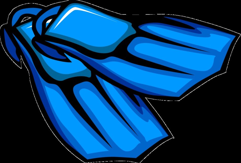 blue flippers on a black background