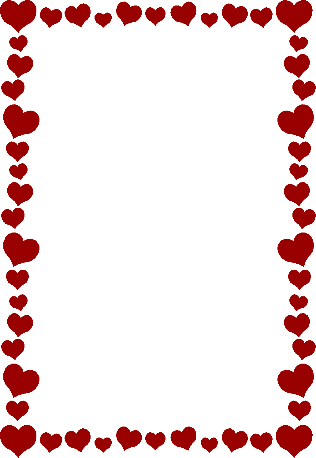 Valentine’s day Border, small red hearts free image download