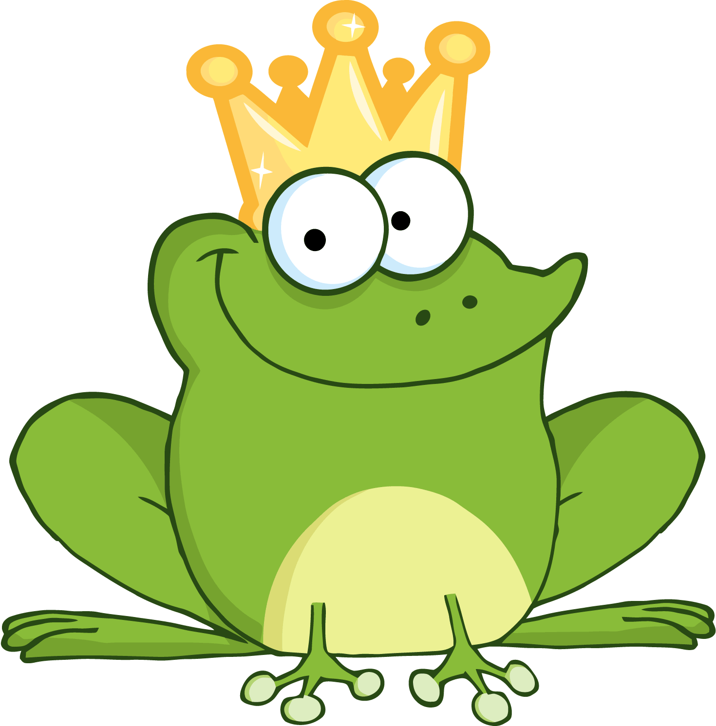 Clipart of the green frog with a crown free image download