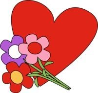Heart And Flowers Valentines Day Image clipart