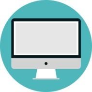 Desktop Computer Vector Image With Flat Screen Public Domain Vectors