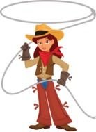 girl cowboy with laso
