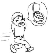 urge to the toilet as a graphic illustration