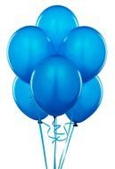 blue balloons on the white background