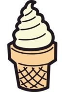Ice Cream in Cone, vintage drawing