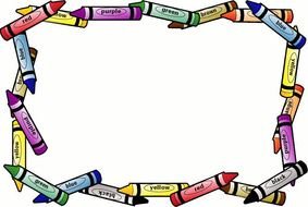 Colorful crayon border clipart