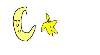 funny moon and star as a picture for clipart