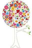 tree in flowers as a graphic illustration