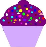 Colorful tasty cupcake clipart