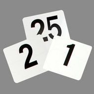 white cards with numbers