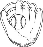Colorable Baseball And Mitt darwing