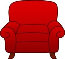 painted red armchair on a black background