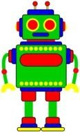 color robot on a white background