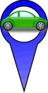 Car on the point clipart