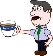Man Holding Cup At Clkercom Vector Online
