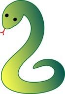 drawing of a green snake