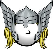 Thor Helmet on head, drawing