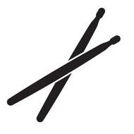 painted two black drumsticks