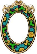 multi-colored mirror frame