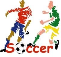 abstract soccer players as picture for clipart