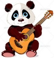 Panda Guitarist 8354119 Stock Vector Characters Animals