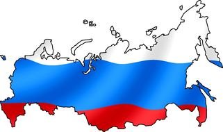 Russian flag on map