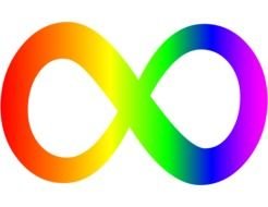 color infinity sign on a white background