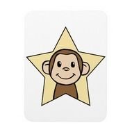 Cute Cartoon Monkey With Grin Smile Star Rectangular Magnets