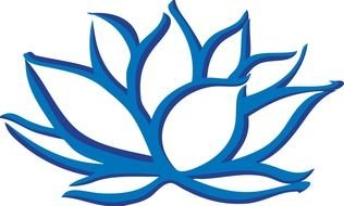 blue flower outline on a white background as clipart