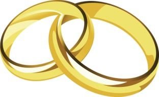 two gold wedding rings as a graphic image