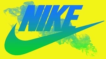 Nike logo on the yellow background