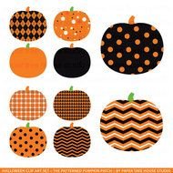 Clip Art Pumpkins Halloween Harvest Patterned Pumpkin Patch N2
