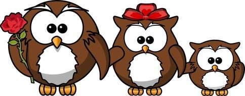 Clipart of Owl Family