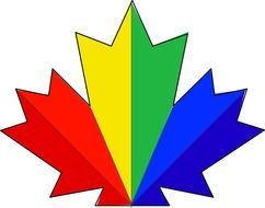 rainbow colored Canadian Maple Leaf