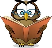 clipart of the reading owl