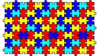 color puzzle on a white background