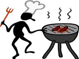 Clipart of the stickerman is cooking
