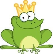 clipart of the green frog with a crown