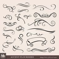 Accent Flourishes Illustrations Instant Download Variety Of
